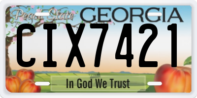 GA license plate CIX7421
