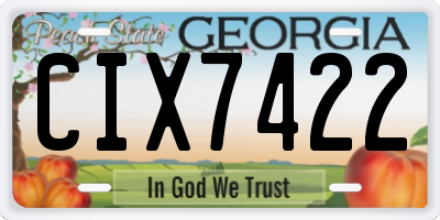 GA license plate CIX7422