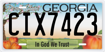 GA license plate CIX7423