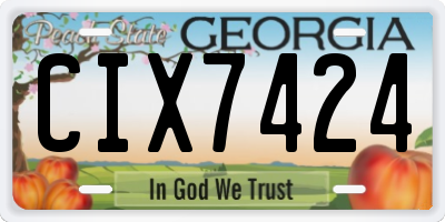 GA license plate CIX7424
