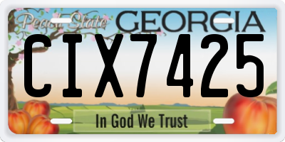 GA license plate CIX7425
