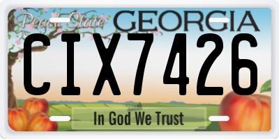 GA license plate CIX7426