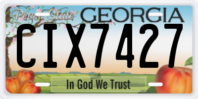 GA license plate CIX7427