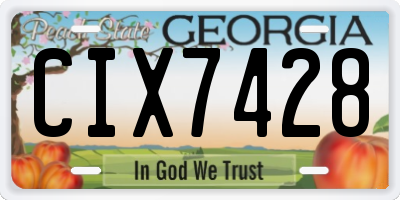 GA license plate CIX7428