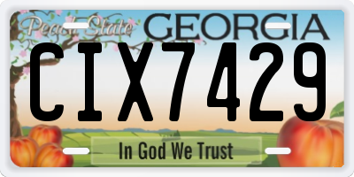 GA license plate CIX7429