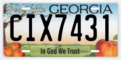 GA license plate CIX7431