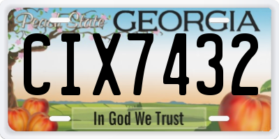 GA license plate CIX7432