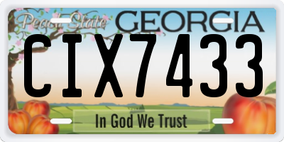 GA license plate CIX7433