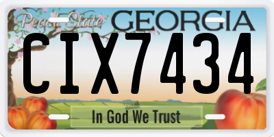 GA license plate CIX7434