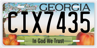 GA license plate CIX7435