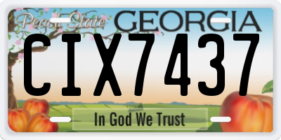 GA license plate CIX7437