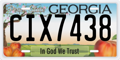 GA license plate CIX7438