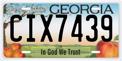 GA license plate CIX7439