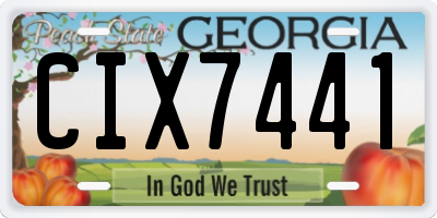 GA license plate CIX7441