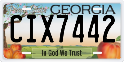 GA license plate CIX7442