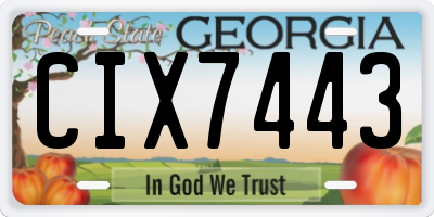 GA license plate CIX7443