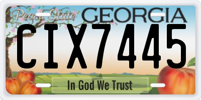 GA license plate CIX7445