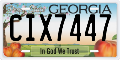 GA license plate CIX7447