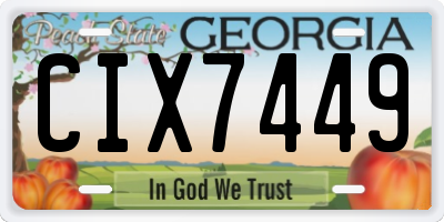 GA license plate CIX7449