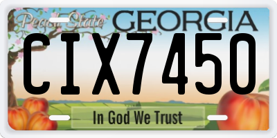 GA license plate CIX7450