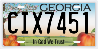 GA license plate CIX7451