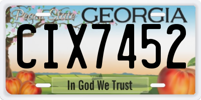 GA license plate CIX7452