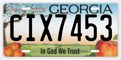 GA license plate CIX7453