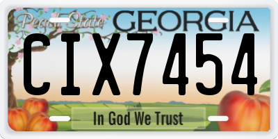 GA license plate CIX7454