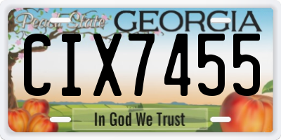 GA license plate CIX7455