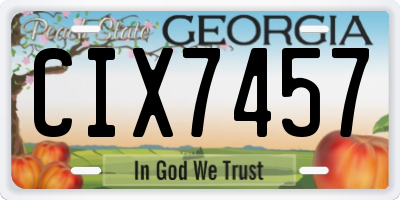 GA license plate CIX7457
