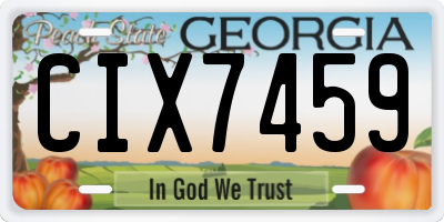 GA license plate CIX7459