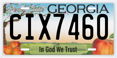 GA license plate CIX7460