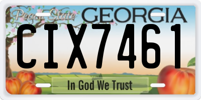 GA license plate CIX7461