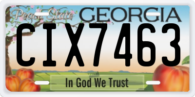 GA license plate CIX7463
