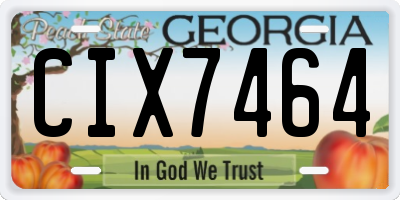 GA license plate CIX7464