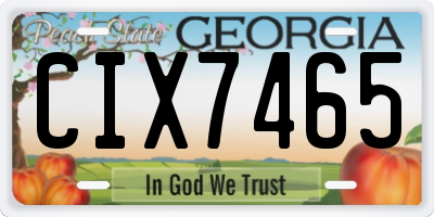 GA license plate CIX7465
