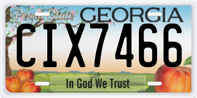 GA license plate CIX7466