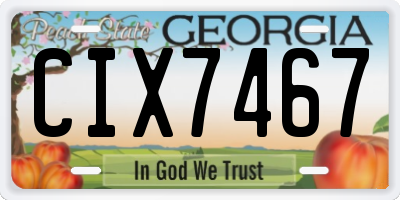 GA license plate CIX7467
