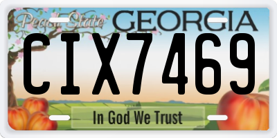 GA license plate CIX7469