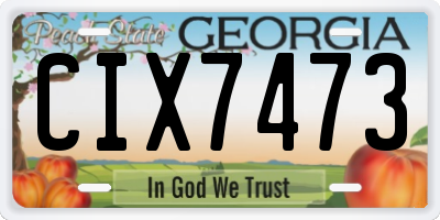 GA license plate CIX7473