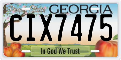 GA license plate CIX7475
