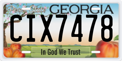 GA license plate CIX7478