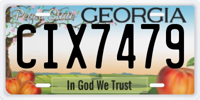 GA license plate CIX7479