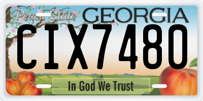 GA license plate CIX7480