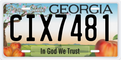 GA license plate CIX7481