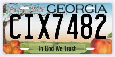 GA license plate CIX7482