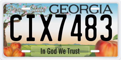 GA license plate CIX7483