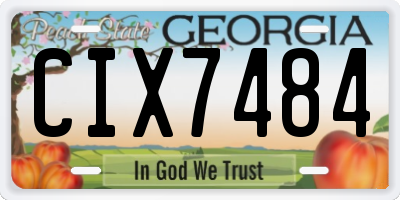 GA license plate CIX7484
