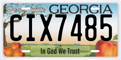 GA license plate CIX7485