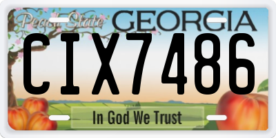 GA license plate CIX7486